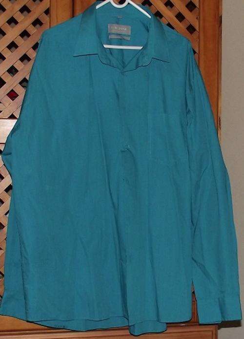 MARKHAM CIGNAL SIZE 47R COTTON RICH EMERALD GREEN LONG SLEEVE SHIRT