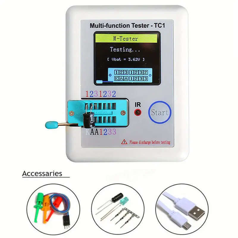 Multimeter Transistor Tester Diode Triple Conductor Capacitor Resistor Detector LCR-TC1 1.8TFT LCD