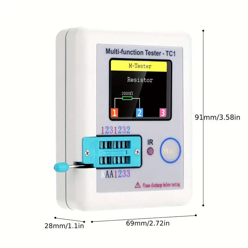 Multimeter Transistor Tester Diode Triple Conductor Capacitor Resistor Detector LCR-TC1 1.8TFT LCD