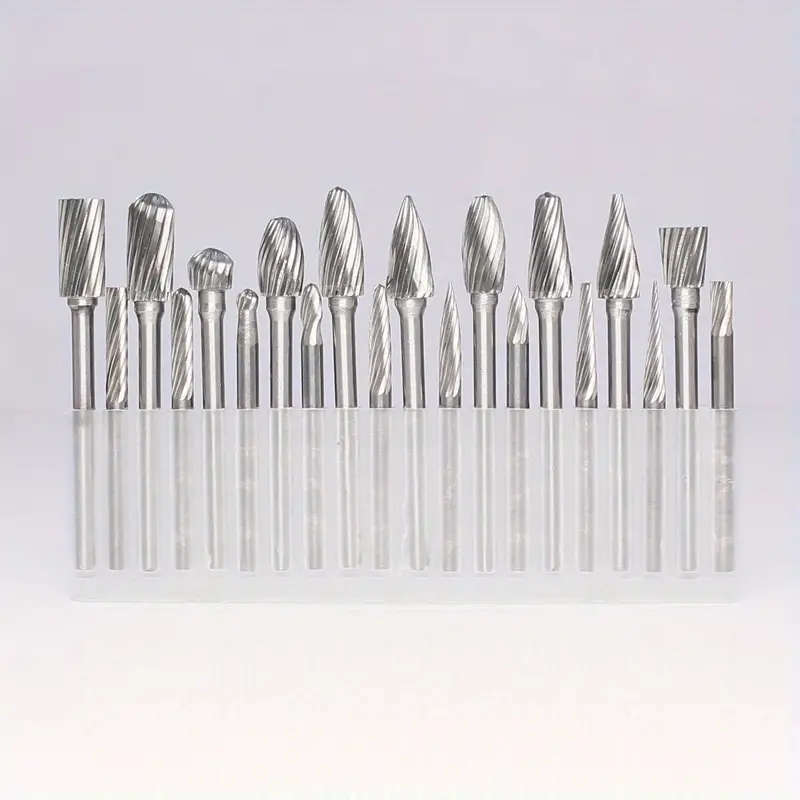 20pcs Rock Carbide Burr Set Compatible With Rotary Tool 2.54/20.32cm Shank Die Grinder Rotary Tool