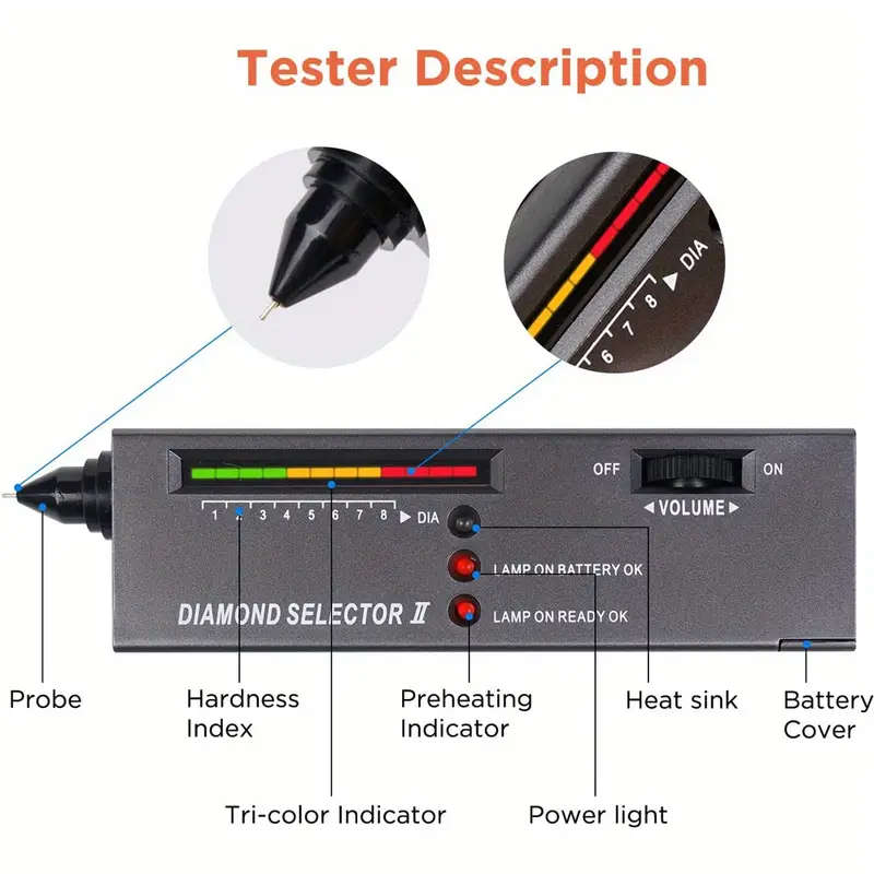 1pc Professional Diamond Tester, Gem Tester Pen Portable Electronic Diamond Tester Tool For Jewelry