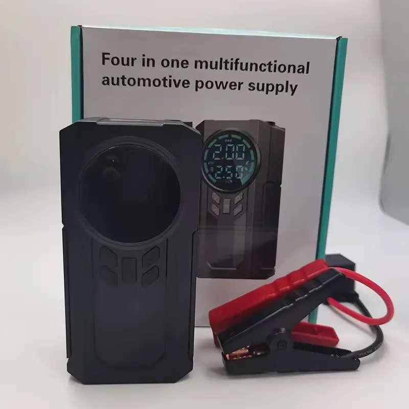 Portable Cordless Car Battery Emergency Starter, Air Compressor To Easily Inflate Tire