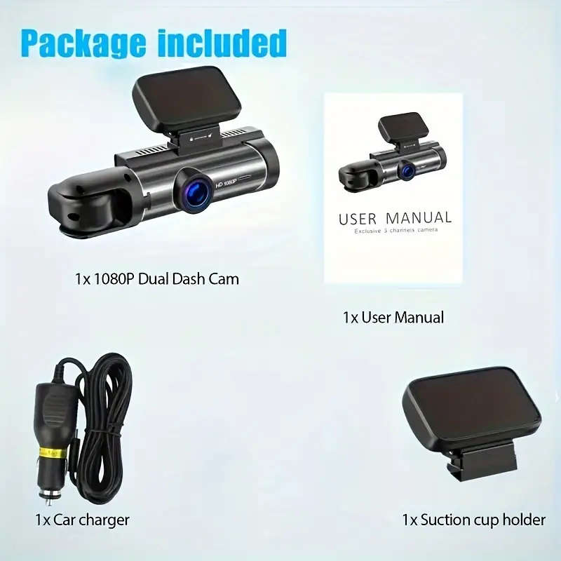 Dash Camera Front And Inside, 3.16inchdash Cam 1080P, G Sensor HD Night Vision Loop Recording