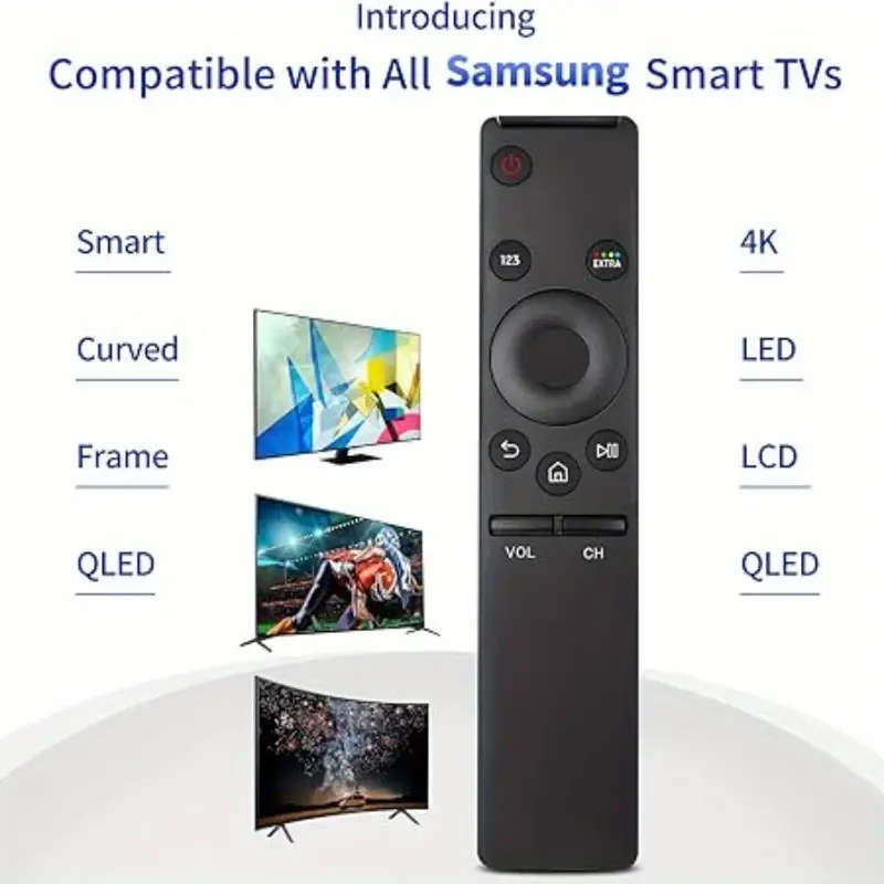 For Samsung TVs Remote Control, Smart TV, LED, LCD HDTV, Including 4K, 8K, 3D, Smart TVs