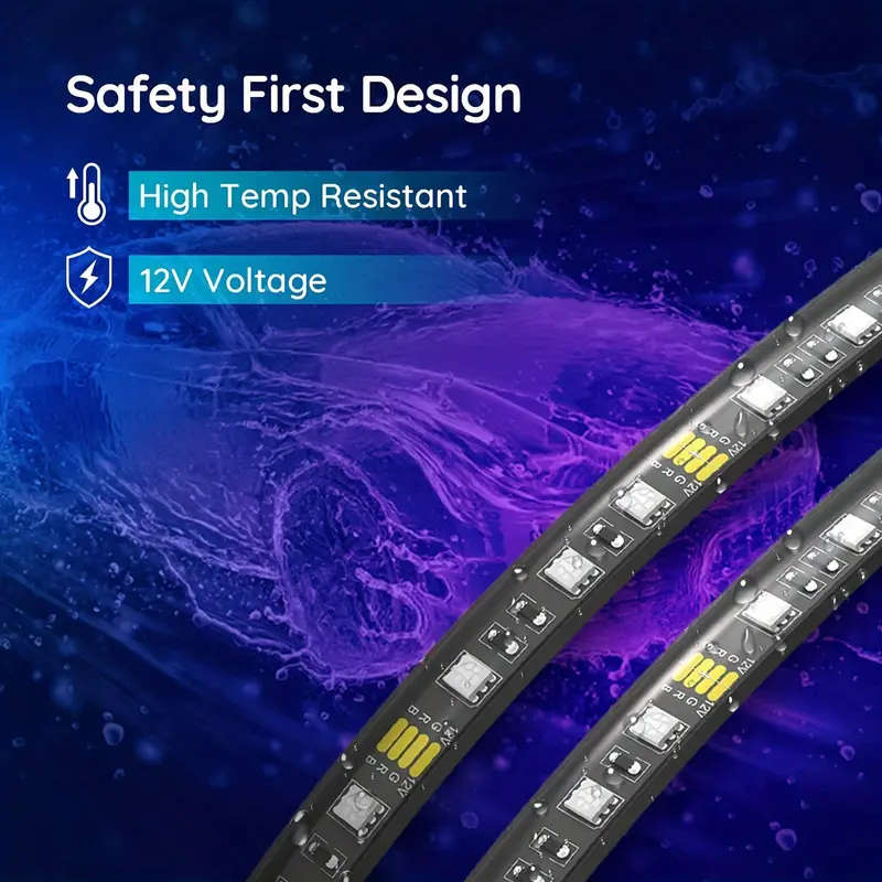 RGB Interior Car Lights, Car LED Ambient Lights, smart Interior Lights With 44-Key Remote Control
