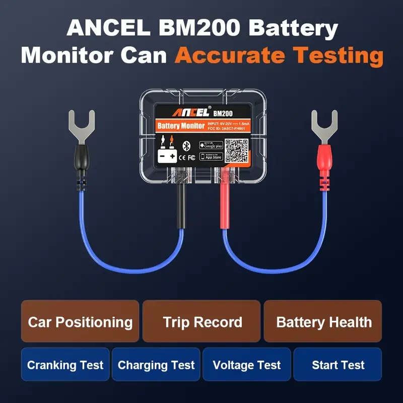 12V Car Battery Tester, 4.2 Automotive Battery Monitor Auto Battery Load Analyzer