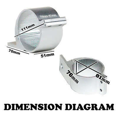 Clamp Light Bar Bullbar Mount 76-81mm Silver