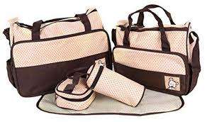 5 in 1 BABY DIAPER BAG( brown , red ,blue ,kaki  )