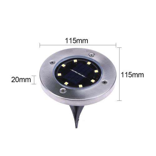 8 LED Solar Power Buried Light Under Ground Lamp Outdoor Path Way Garden Decking