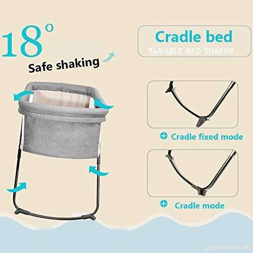 Portable Mobile Bassinet Wheeled baby bed With Mosquito Net - grey / pink