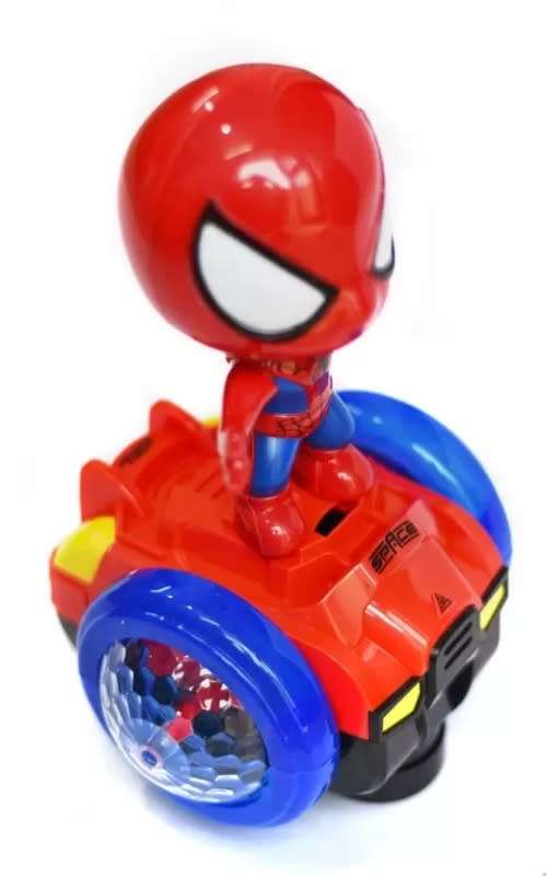 Spider Man Space Car with 3D Lights & Music Bump & Go Toy for Kids