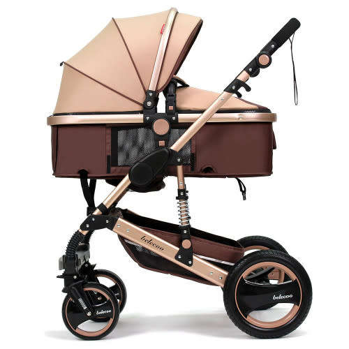2 in 1 BABY PRAM STROLLER  - chocolate colour