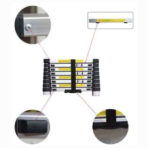 6.2m Aluminum Alloy Portable Extension Telescopic Ladder Single Straight Ladder