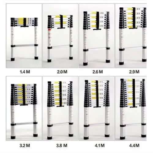 6.2m Aluminum Alloy Portable Extension Telescopic Ladder Single Straight Ladder