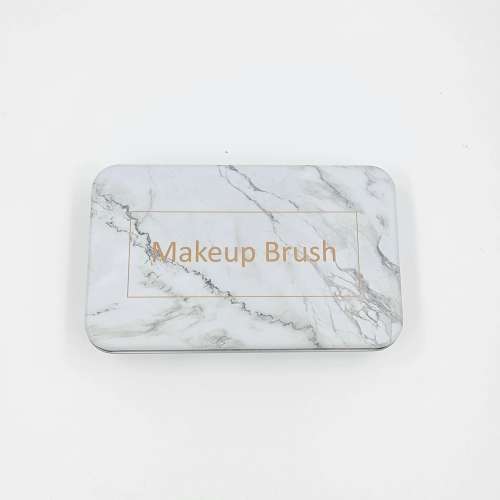 MAKEUP BRUSH SET WITH MARBLE STORAGE TIN - 8PCS