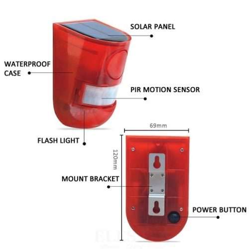 6LED Waterproof Solar Alarm Light