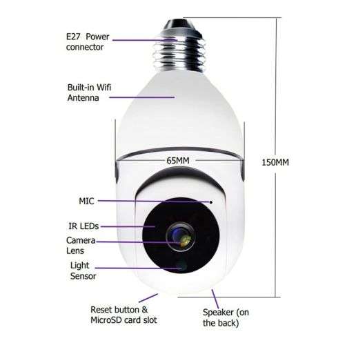 360 Degree 1080P Wireless Panoramic Home Security WiFi Smart Camera