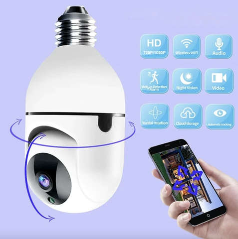 360 degree wifi Smart Bulb Security Camera