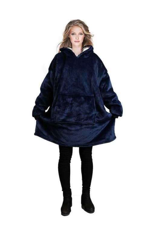 Hoodie Soft Warm Blanket - BLACK