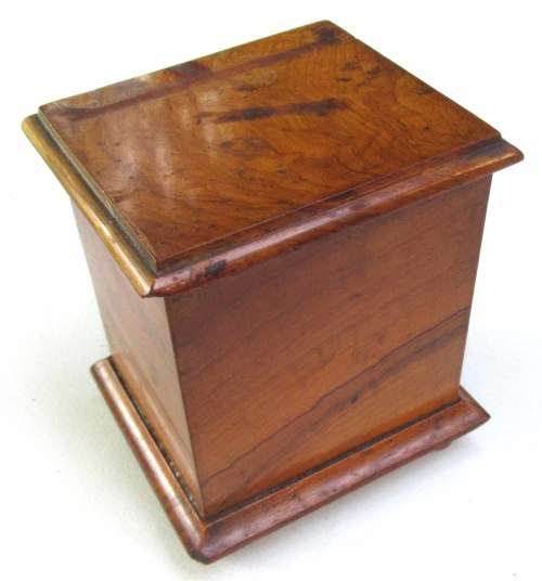 very rare wooden antique fob watch case containing fine sterling silver fob watch key winder