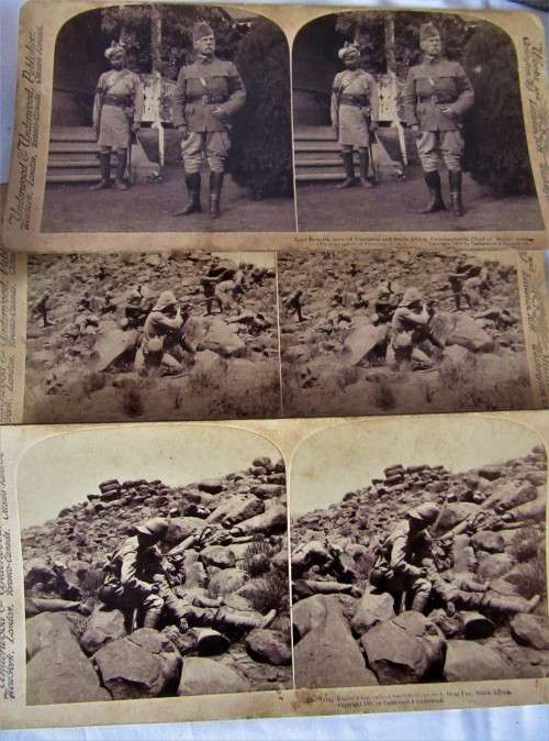 BOER WAR STEREOSCOPE WITH 76 BOER WAR CARDS, PLUS 49 WWI CARDS RARE!!!!!