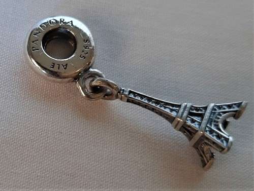 Authentic PANDORA Solid Sterling Silver Dangle Charm Eiffel Tower Paris VGC