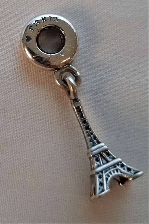 Authentic PANDORA Solid Sterling Silver Dangle Charm Eiffel Tower Paris VGC