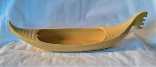 Nice vintage South African Large Lucia ware Gondola boat vase in yellow, no damages VGC