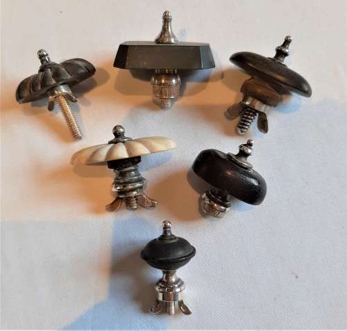 Selection of useful old tea pot finials, most show sterling silver hallmarks, not intended for scrap