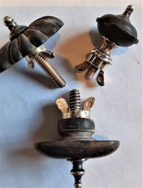 Selection of useful old tea pot finials, most show sterling silver hallmarks, not intended for scrap