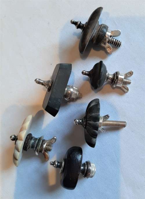 Selection of useful old tea pot finials, most show sterling silver hallmarks, not intended for scrap