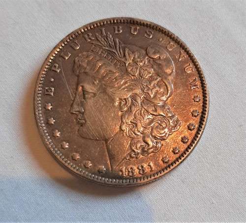 Fine Condition, sharp features, odd scratches to surface-1881 US$1 weight 26.6gr