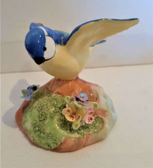 Seldom seen in this excellent condition-Denby China Blue Bird in flight on base.