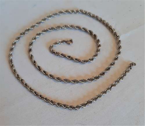 Another Heavy and longer 62cm twist rope design solid 925 silver neck chain working clasp, 14.9gr