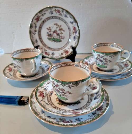 Vintage Spode Eden Pattern-4 Trios in excellent condition Bargain Price!!