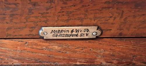 Awesome Mappin and Webb Antique Oak 3 bottle Tantalus with locking mechanism and original key