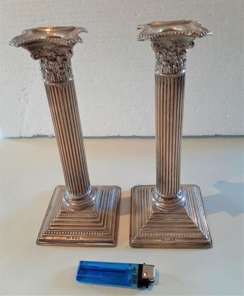 WOW what a find-Original solid hallmarked Sterling Silver Edwardian Corinthian Column CS