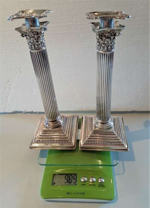 WOW what a find-Original solid hallmarked Sterling Silver Edwardian Corinthian Column CS