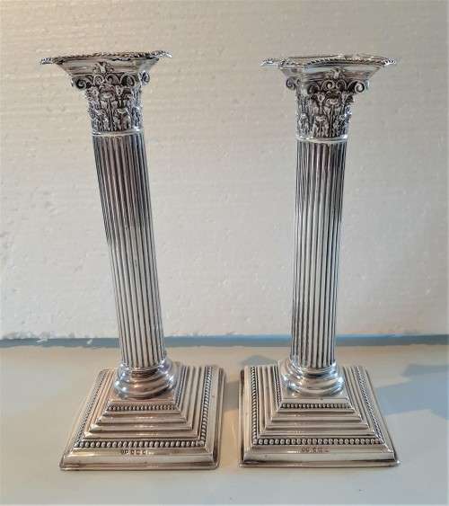 WOW what a find-Original solid hallmarked Sterling Silver Edwardian Corinthian Column CS