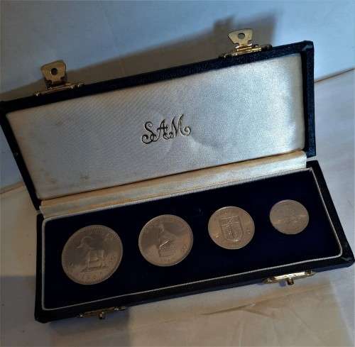 Original uncirculated Rhodesia 1964 set of 4 coins + original SAM Box