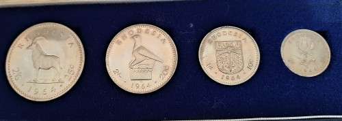Original uncirculated Rhodesia 1964 set of 4 coins + original SAM Box