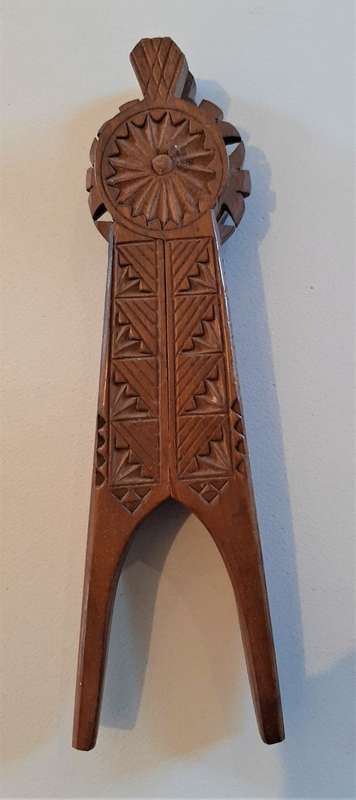 Rare and unusual Antique 1800s Wooden Treen Nut Cracker in perfect condition.