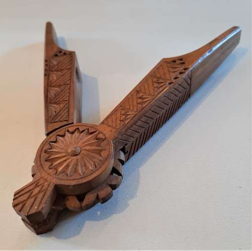 Rare and unusual Antique 1800s Wooden Treen Nut Cracker in perfect condition.