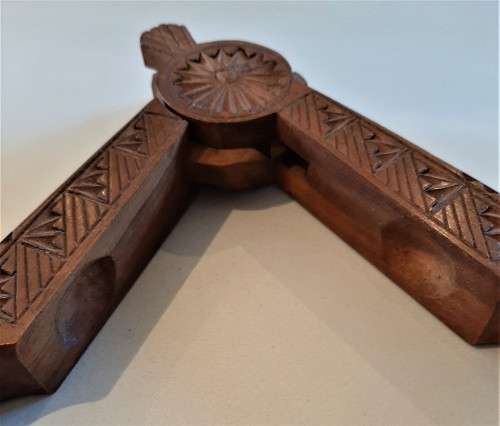 Rare and unusual Antique 1800s Wooden Treen Nut Cracker in perfect condition.