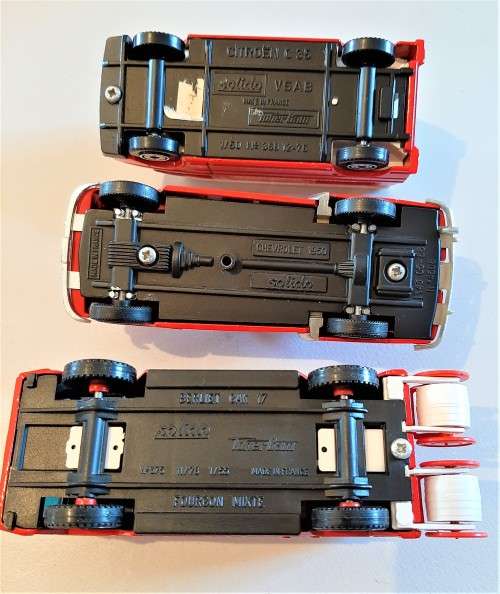 Selection of larger DIE CAST Service Fire and Police model vehicles, one friction van included. VGC