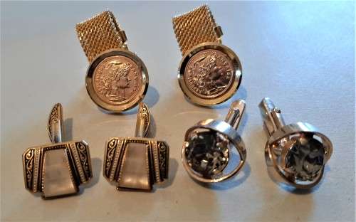 Impressive Vintage Retro 1960/70s snazzy quality designer style mens cuff links 21 pairs HIGH Value?