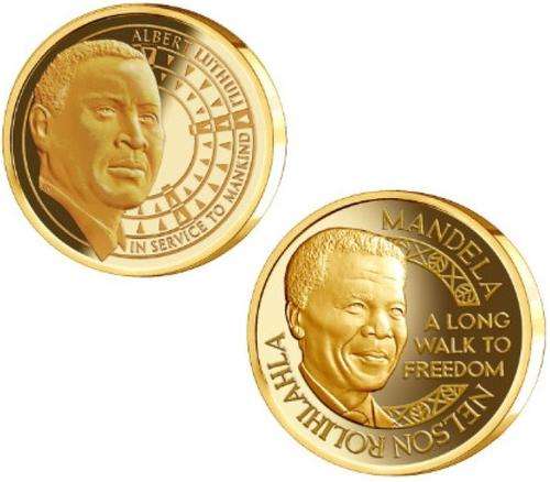 Mandela Luthuli Laureates 1/2oz Gold Twin Set - Free delivery in Jhb area