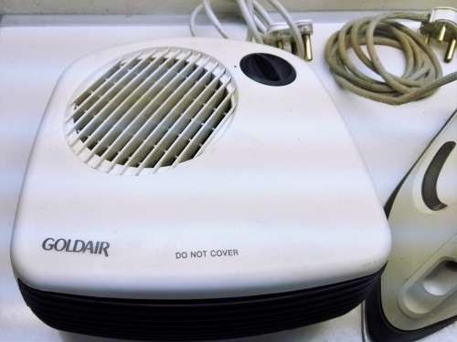 FAN HEATERS X 2 & IRON  * BID FROM R1 START FOR ALL 3 ITEMS *