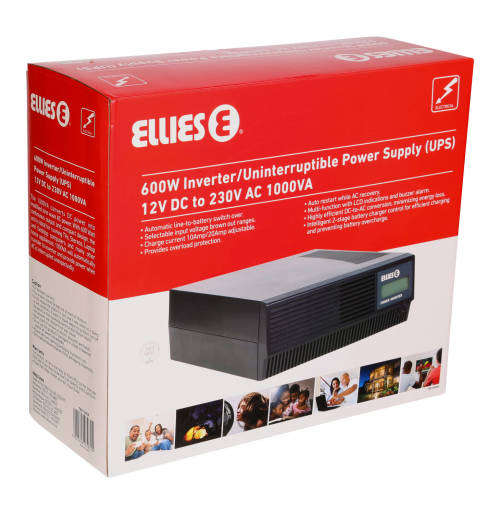 ELLIES 600W 12V Modified Sinewave Inverter