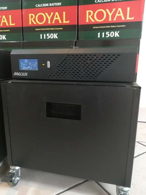 Mecer 2400VA Power back-Up Inverter in mobile cabinet with 2 x ROYAL 105 a/h Deep cycle batteries